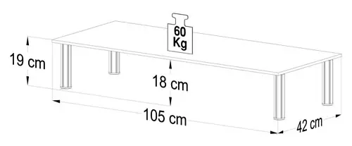 VCM Lowboard- und Wohnwand-Glasaufsatz Felino-Mini